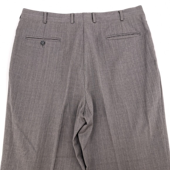 Jos A Bank Mens 44L Gray Pinstripe Wool Cashmere 2 Piece Suit Pleated Pant 36x30 - Picture 14 of 16